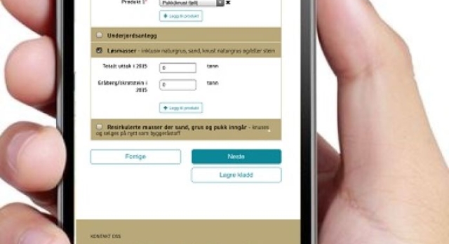 Nettsiden vist på en mobiltelefon